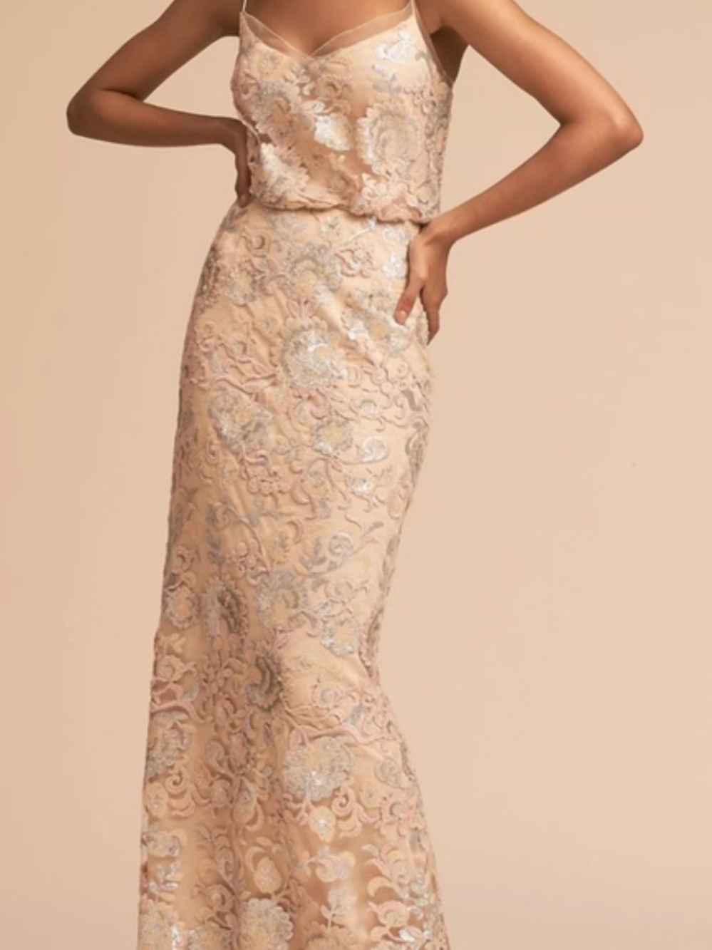 Adrianna Papell Dress | Anthropologie Bhldn Kylie Floral Sequin Dress | Size 10